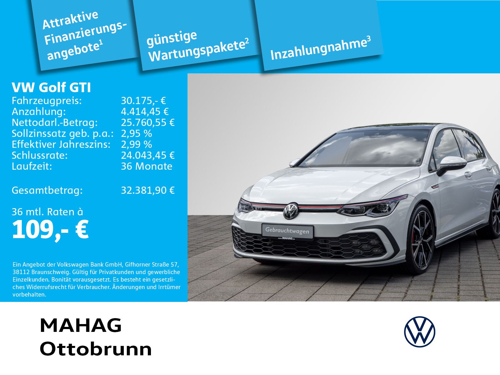 Volkswagen Golf 2024 г. Белый, пробег 19653 км