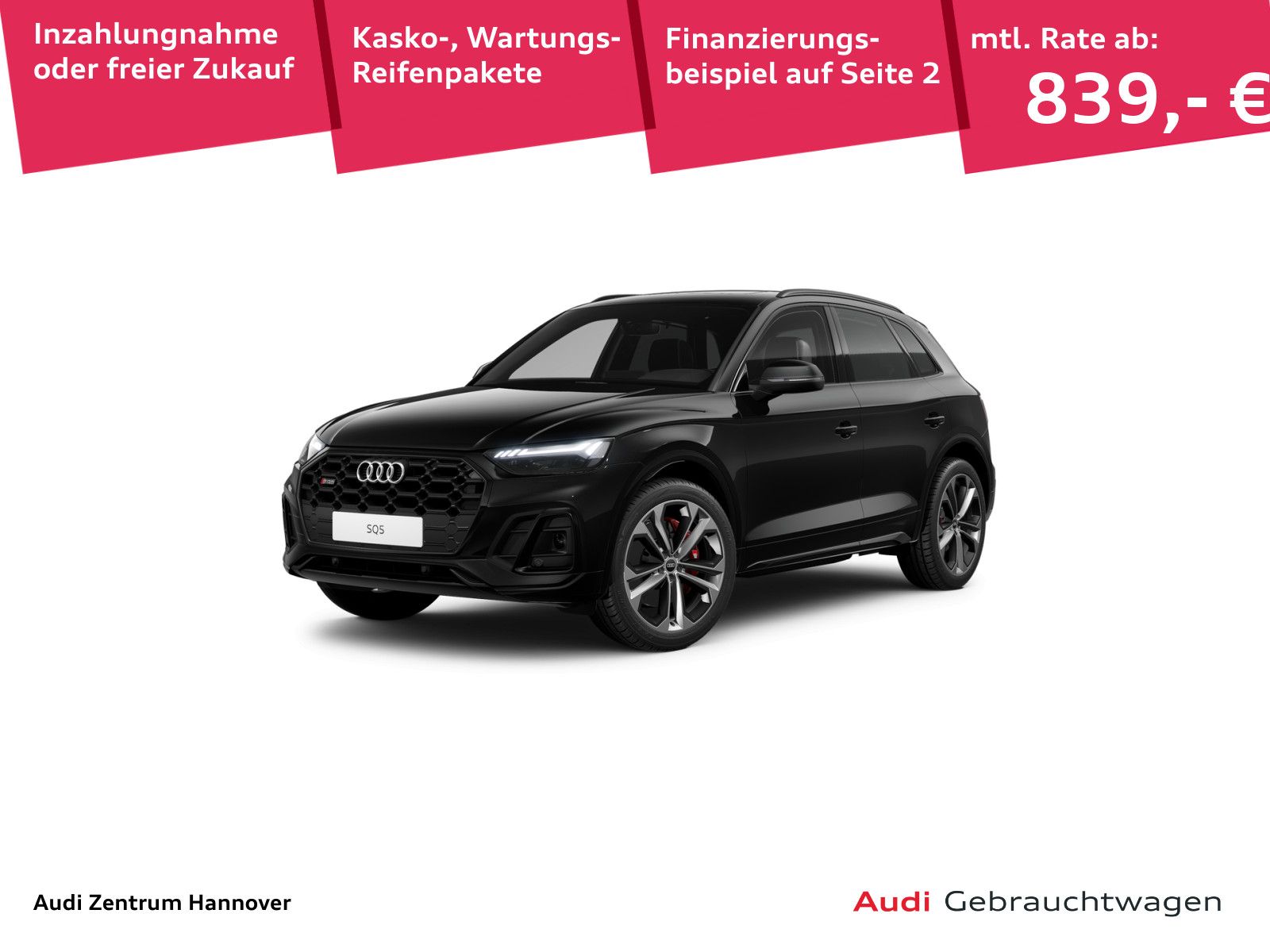 Audi SQ5 2025 г. Чёрный, пробег 21742 км