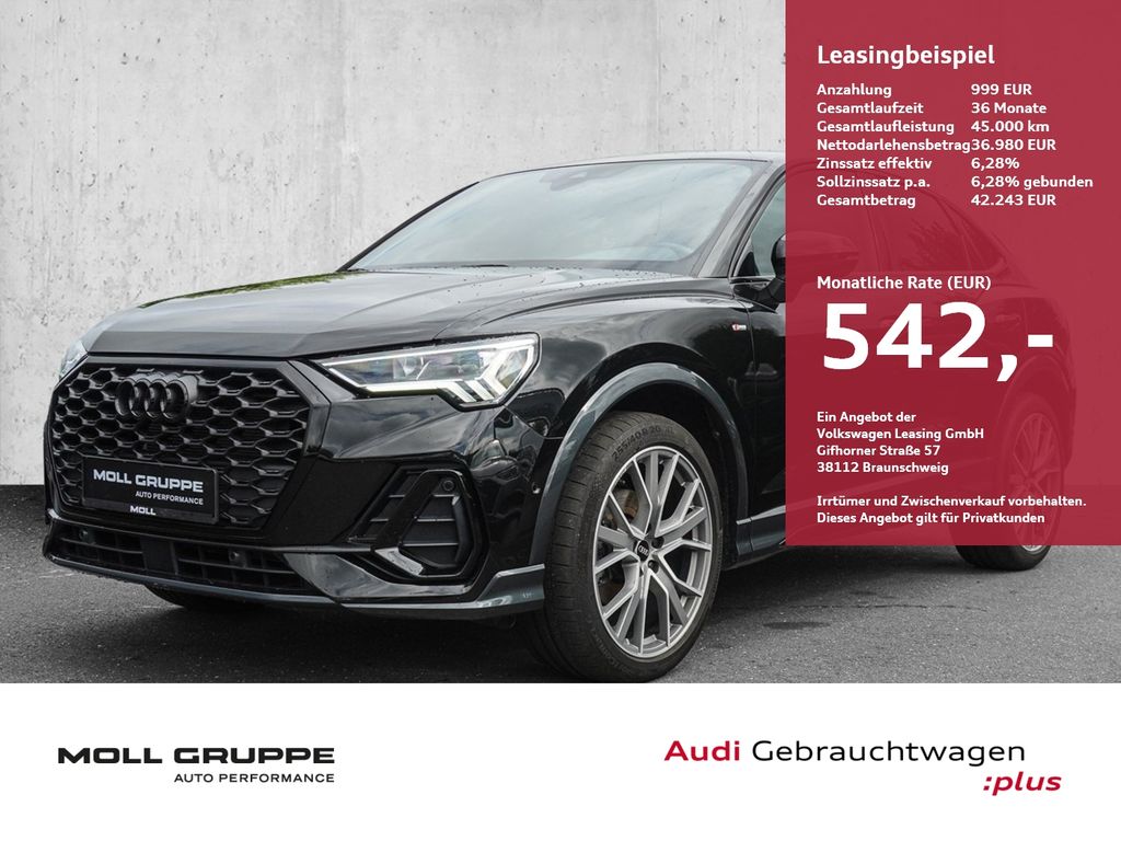 Audi Q3 2023 г. Чёрный, пробег 40785 км