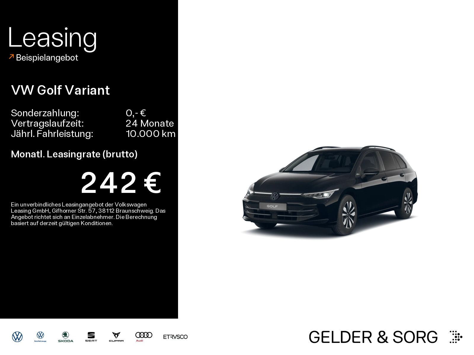 Volkswagen Golf 2025 г. Чёрный, пробег 25465 км