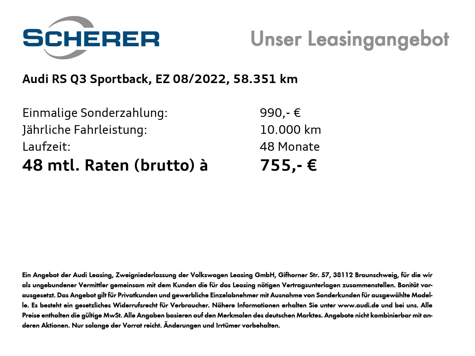 Audi RSQ3 2022 г. Зелёный, пробег 58351 км