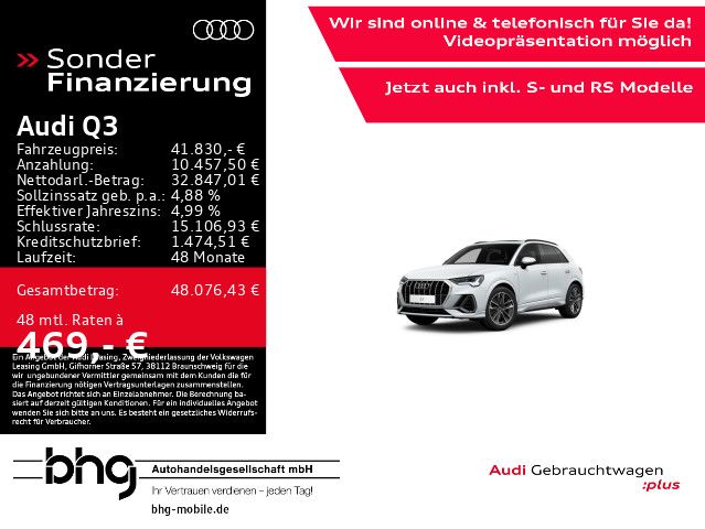 Audi Q3 2023 г. Белый, пробег 57630 км