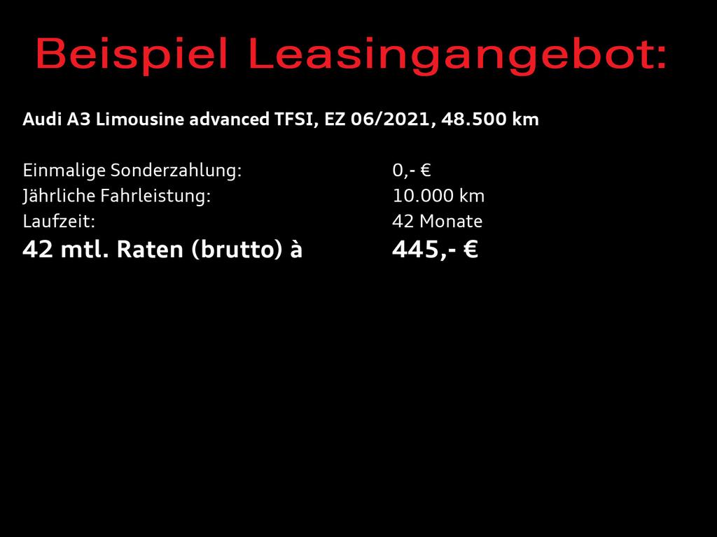 Audi A3 2021 г. Чёрный, пробег 48500 км