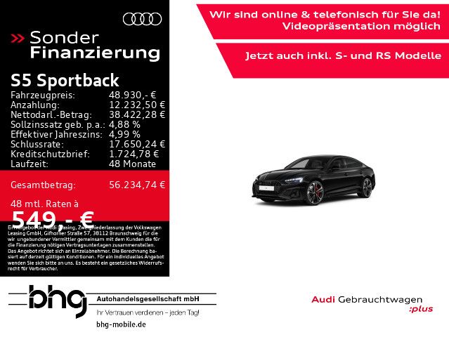 Audi S5 2023 г. Серый, пробег 50788 км