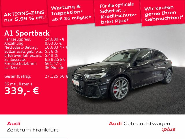 Audi A1 2023 г. Чёрный, пробег 58875 км