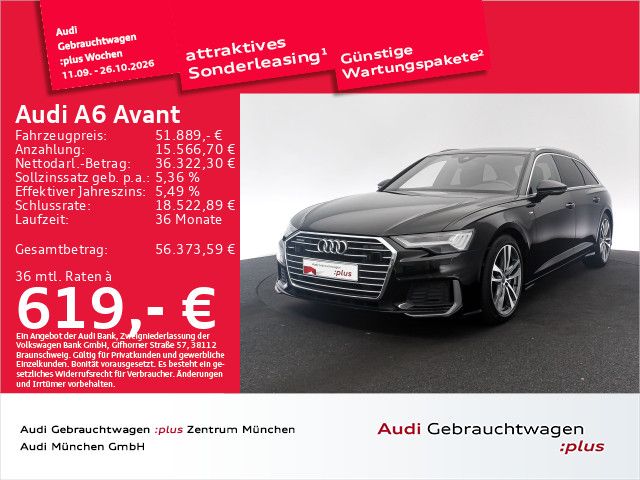 Audi A6 2023 г. Чёрный, пробег 55555 км