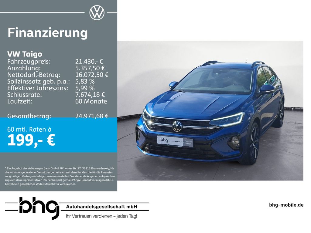 Volkswagen Taigo 2022 г. Синий, пробег 53568 км