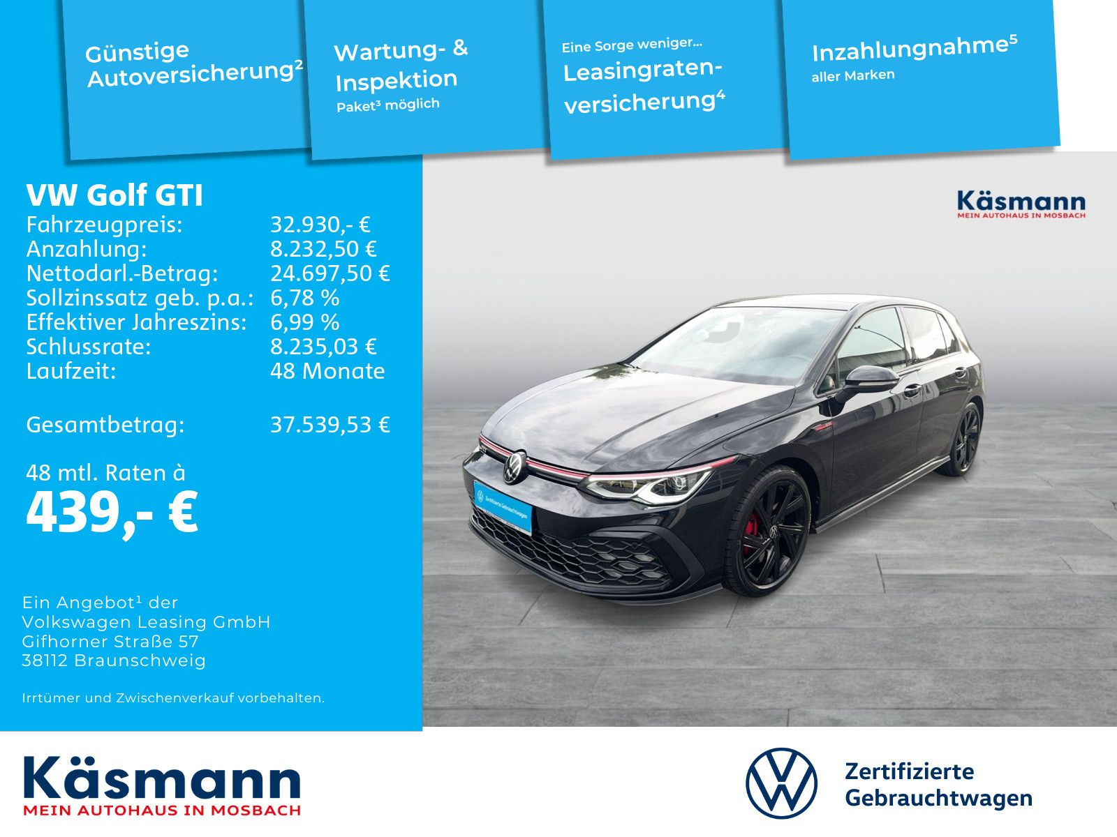 Volkswagen Golf 2023 г. Чёрный, пробег 32475 км