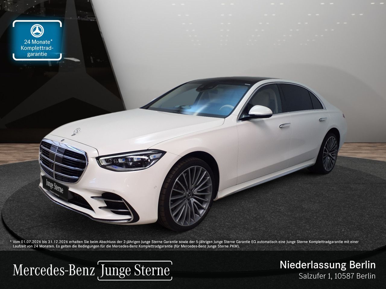 Mercedes-Benz S 400 2022 г. Белый, пробег 57160 км