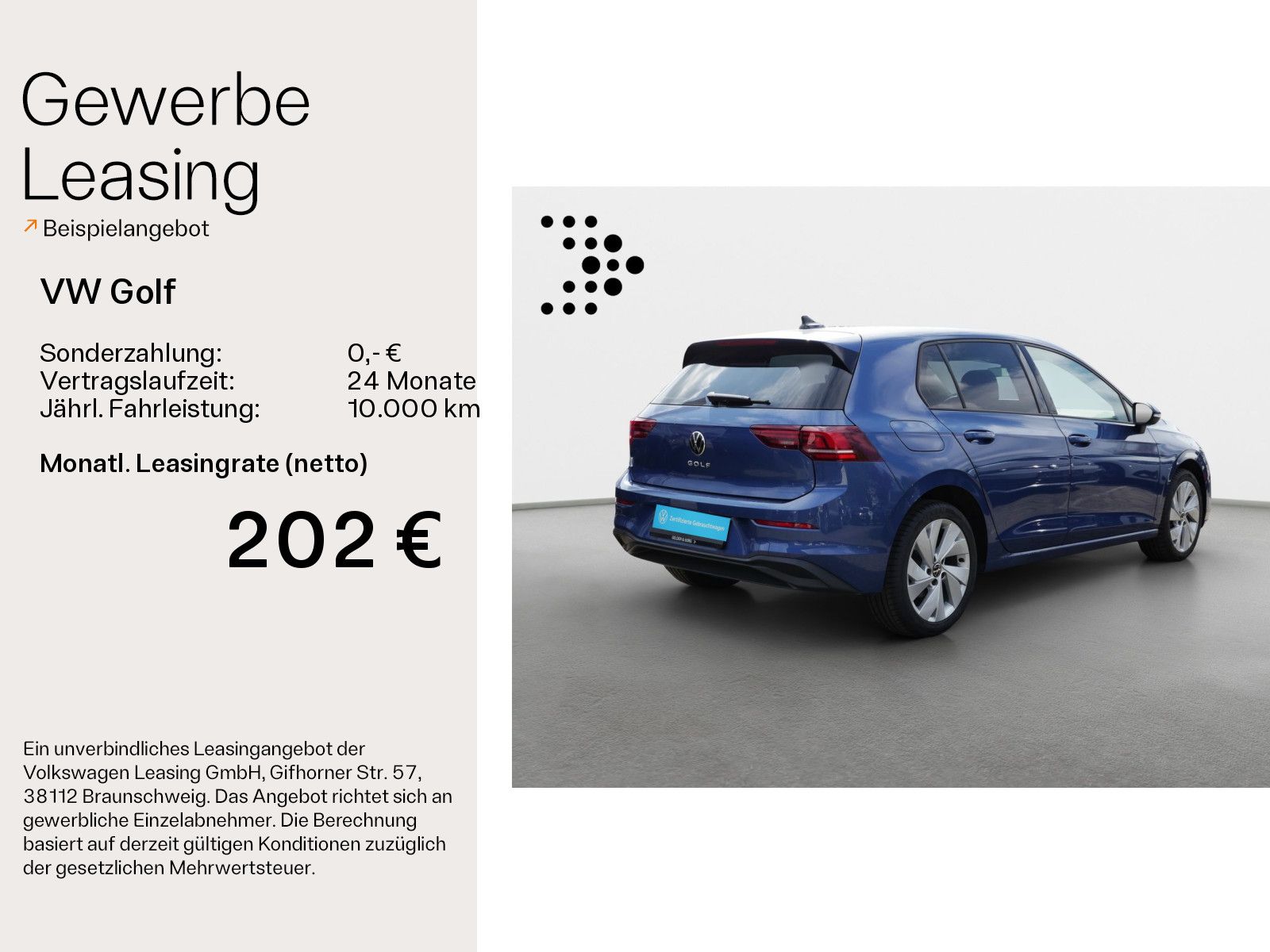 Volkswagen Golf 2024 г. Синий, пробег 11324 км