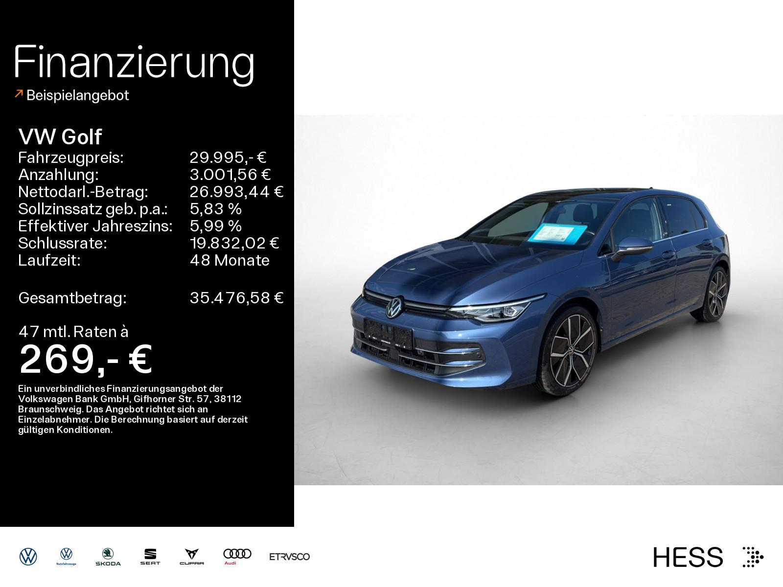 Volkswagen Golf 2024 г. Синий, пробег 22000 км
