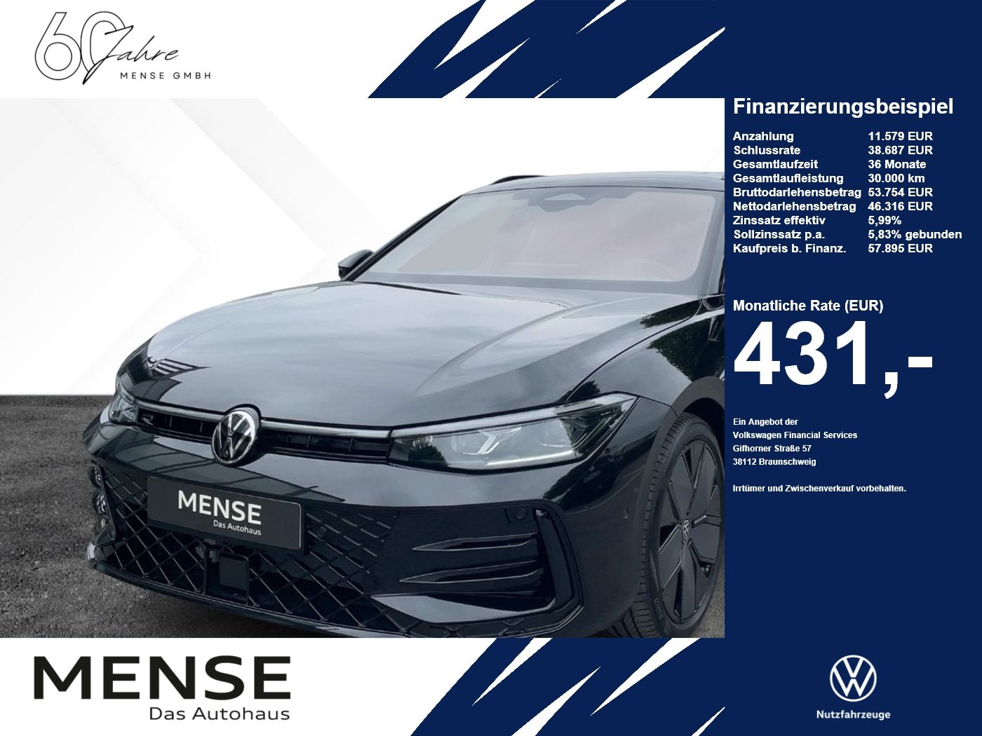 Volkswagen Passat 2026 г. Чёрный, пробег 11000 км