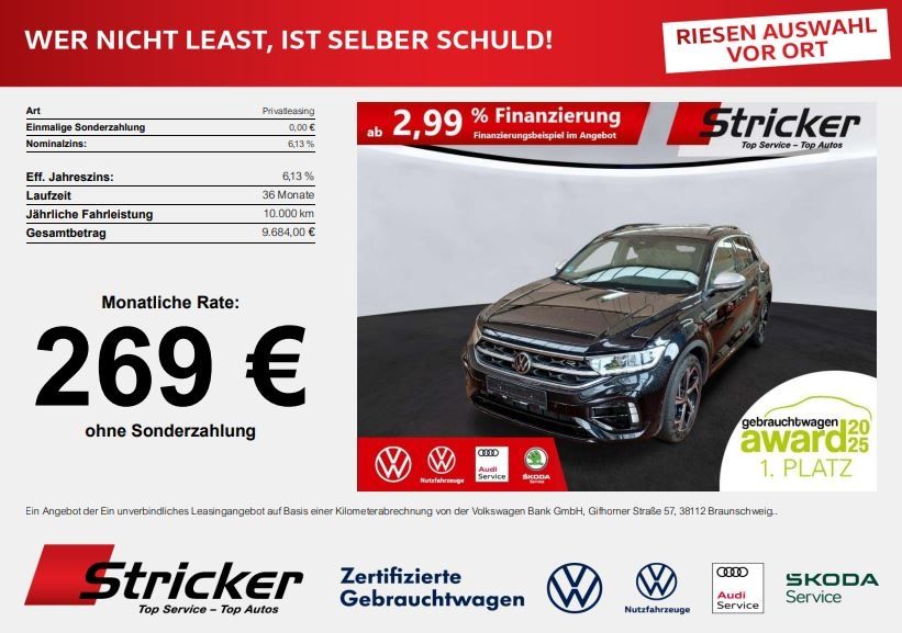 Volkswagen T-Roc 2024 г. Чёрный, пробег 19900 км