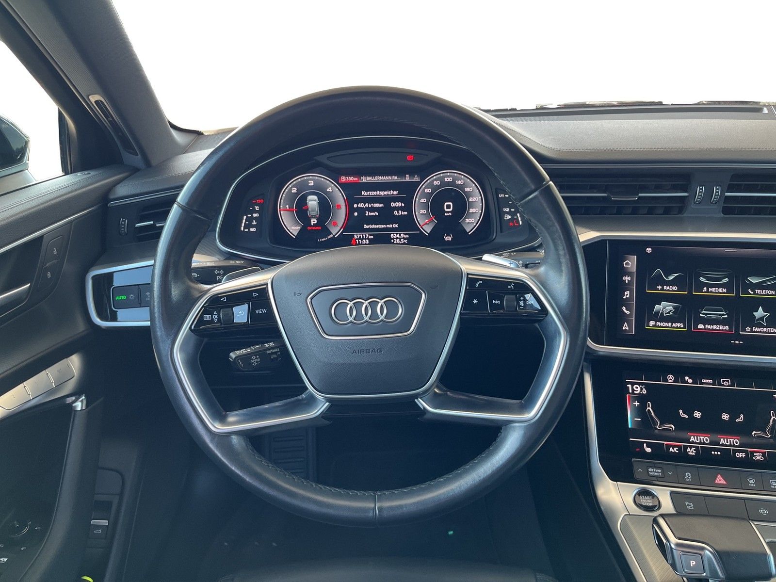 Audi A6 2023 г. Чёрный, пробег 57112 км
