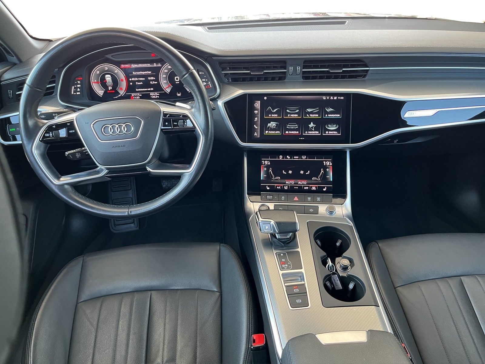 Audi A6 2023 г. Чёрный, пробег 57112 км