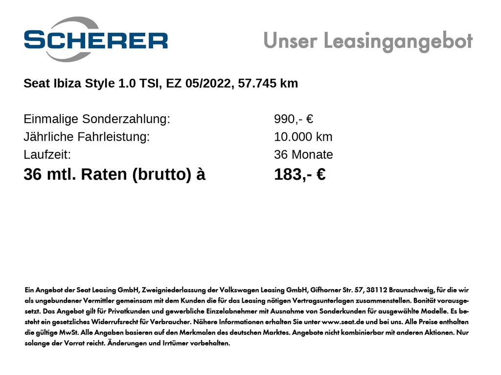 SEAT Ibiza 2022 г. Белый, пробег 57745 км