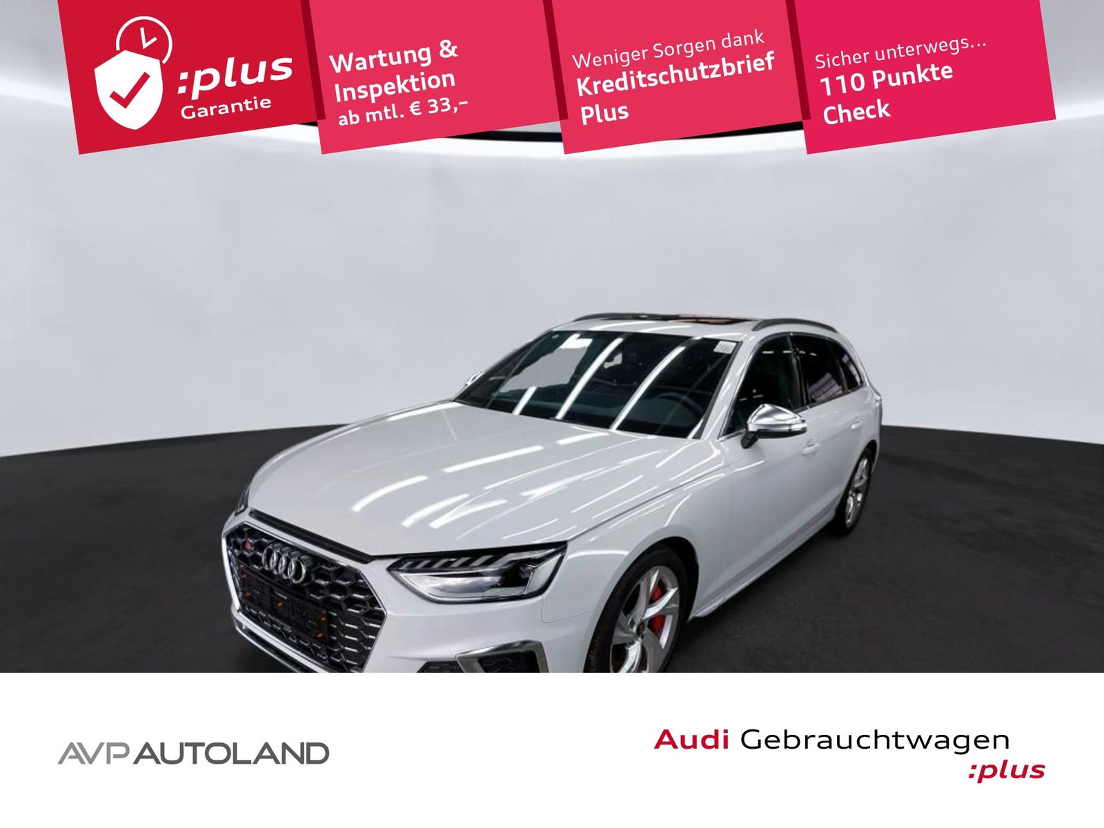 Audi S4 2023 г. Белый, пробег 58633 км