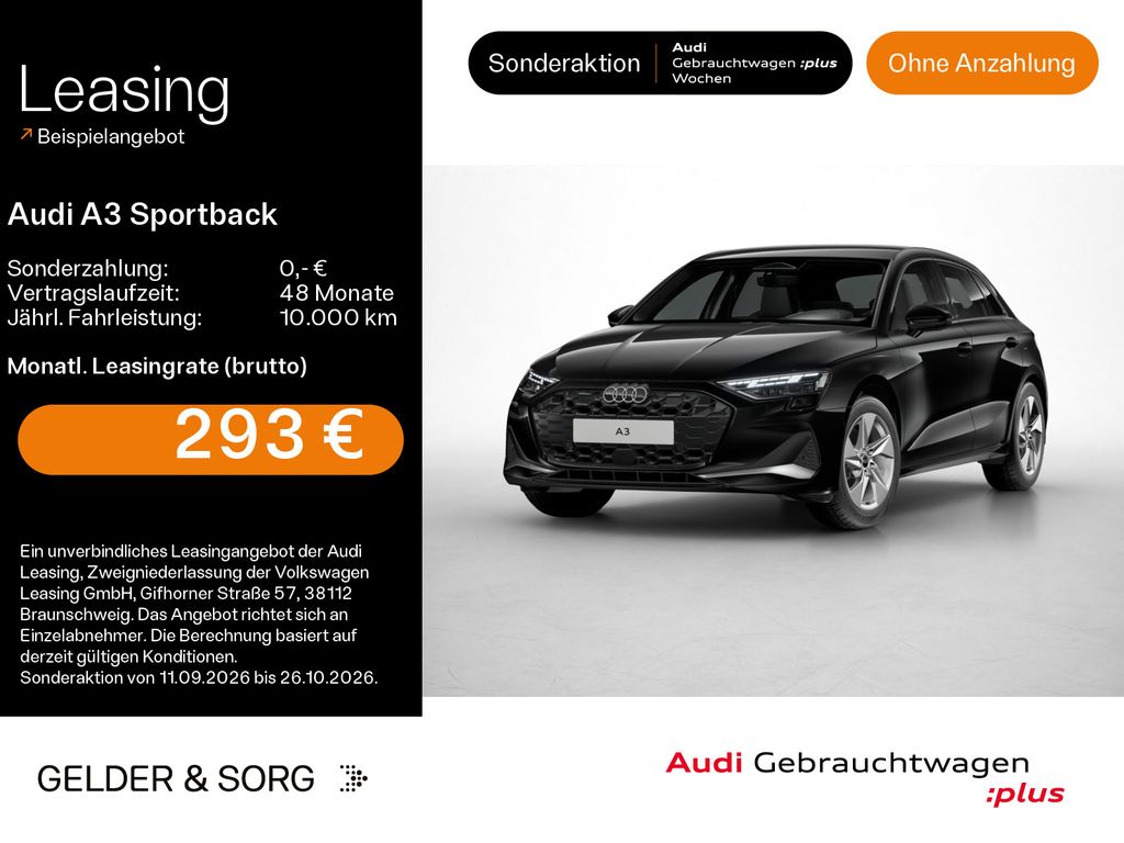 Audi A3 2025 г. Чёрный, пробег 34081 км