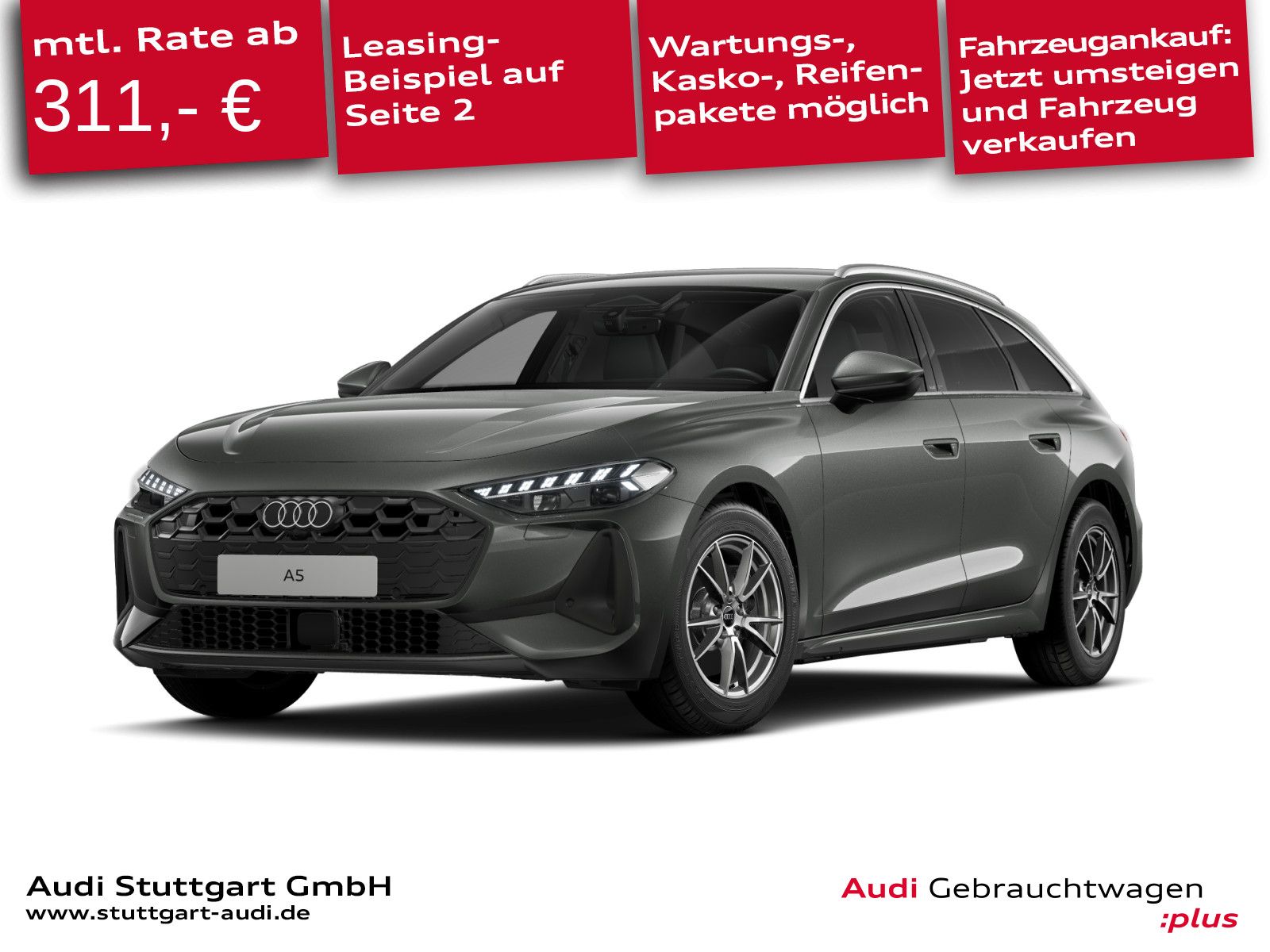 Audi A5 2026 г. Серый, пробег 27325 км