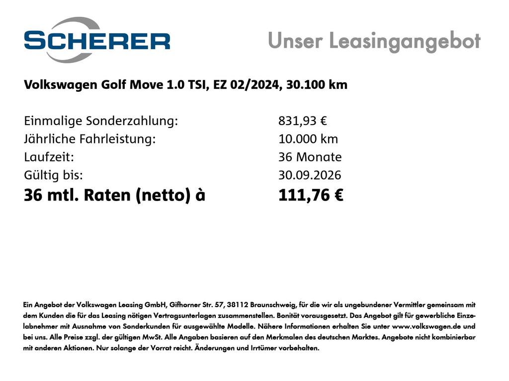 Volkswagen Golf 2024 г. Серый, пробег 30100 км