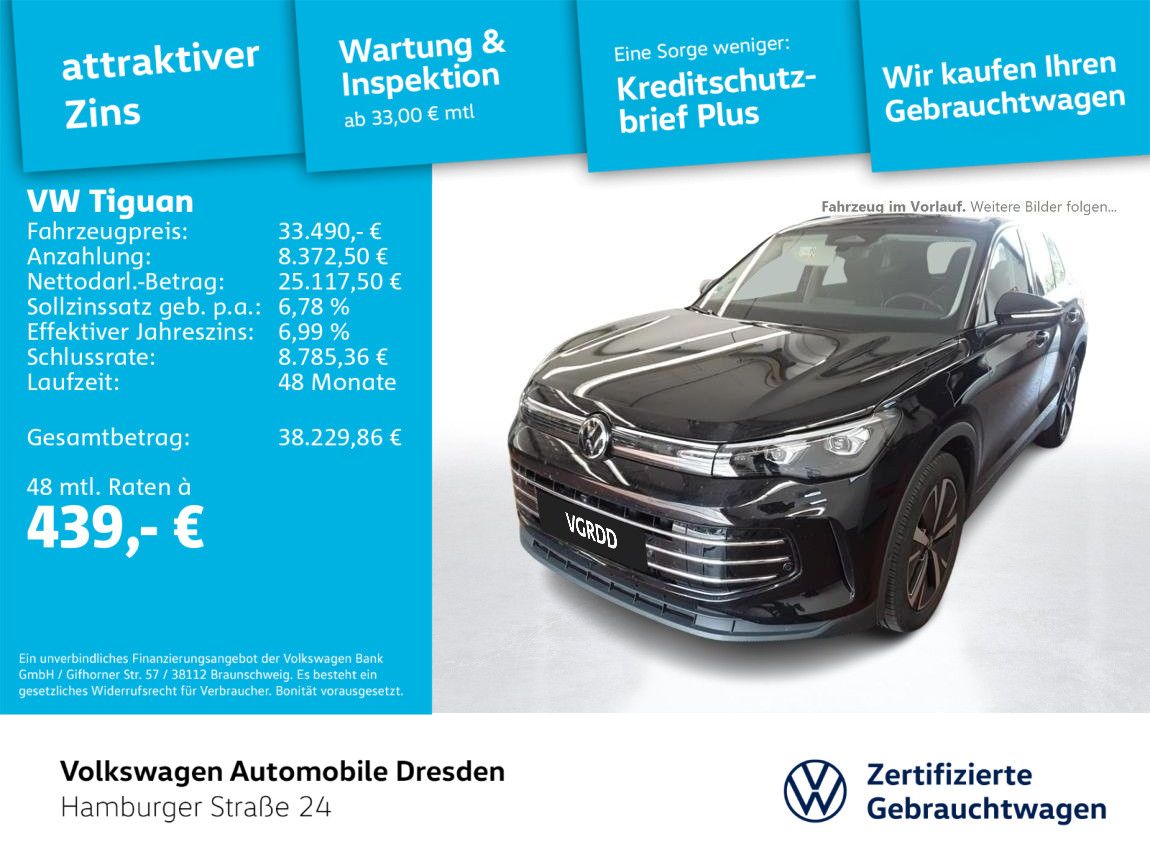 Volkswagen Tiguan 2024 г. Чёрный, пробег 44221 км