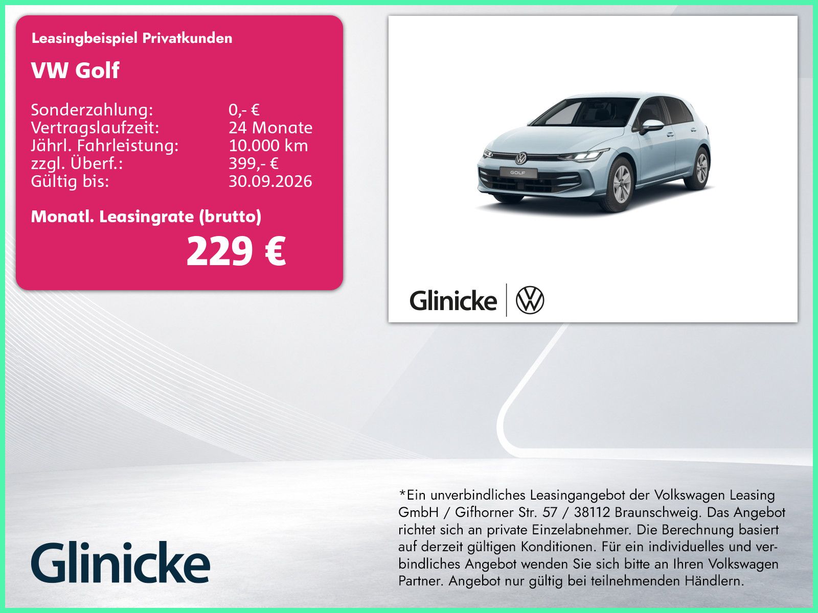 Volkswagen Golf 2025 г. Синий, пробег 21804 км