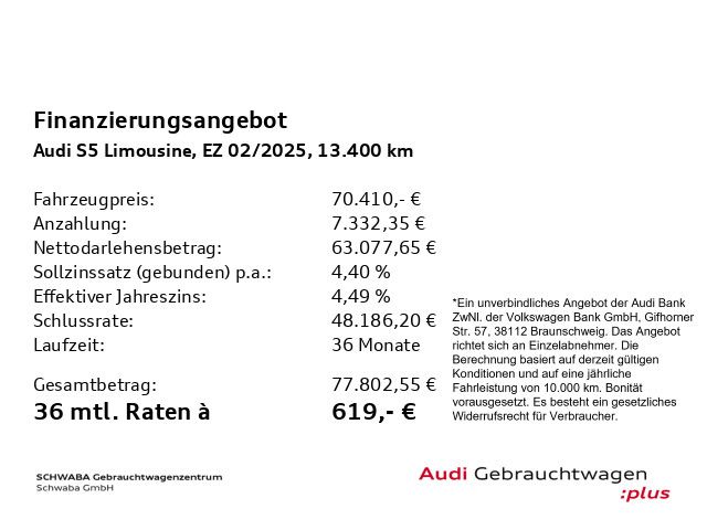 Audi S5 2025 г. Оранжевый, пробег 13400 км