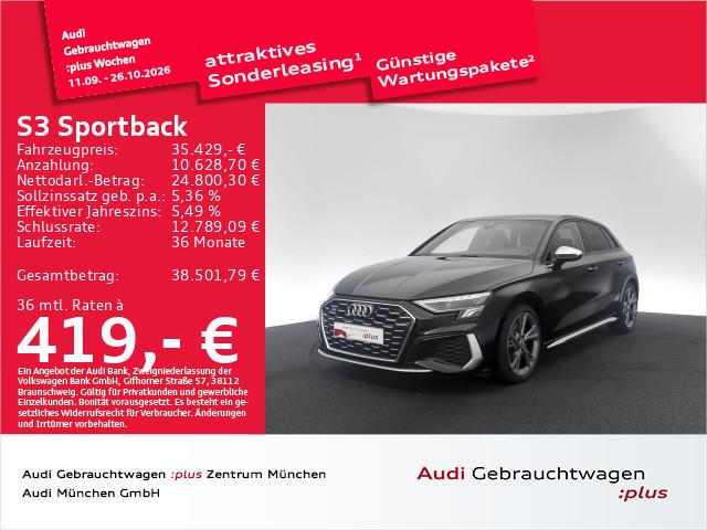 Audi S3 2024 г. Чёрный, пробег 40173 км