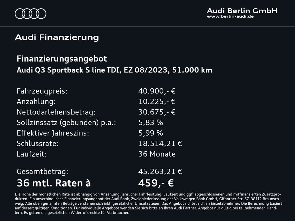 Audi Q3 2023 г. Серый, пробег 51000 км