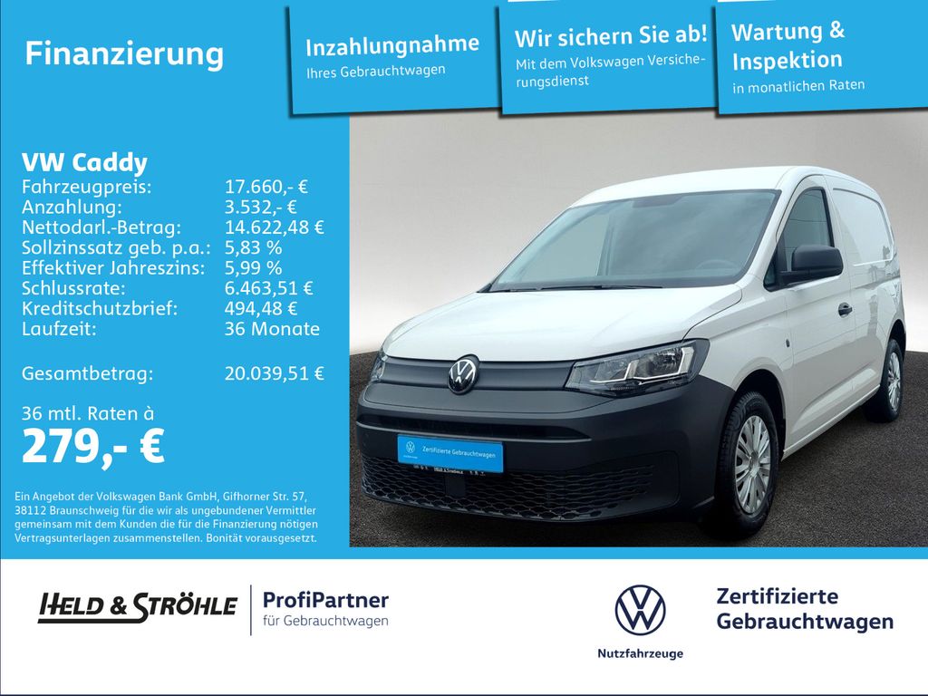 Volkswagen Caddy 2022 г. Белый, пробег 43822 км