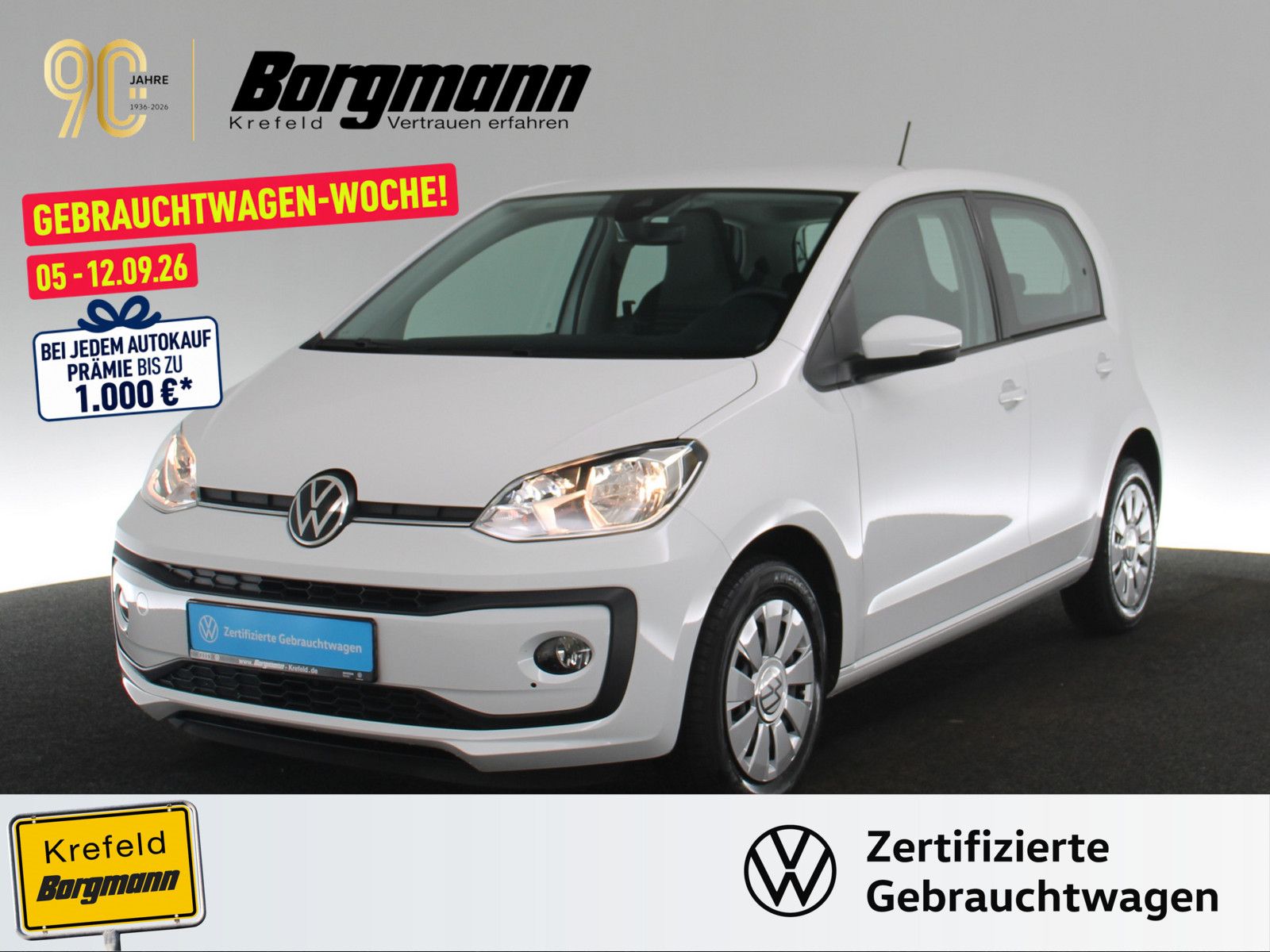 Volkswagen up! 2022 г. Белый, пробег 26373 км