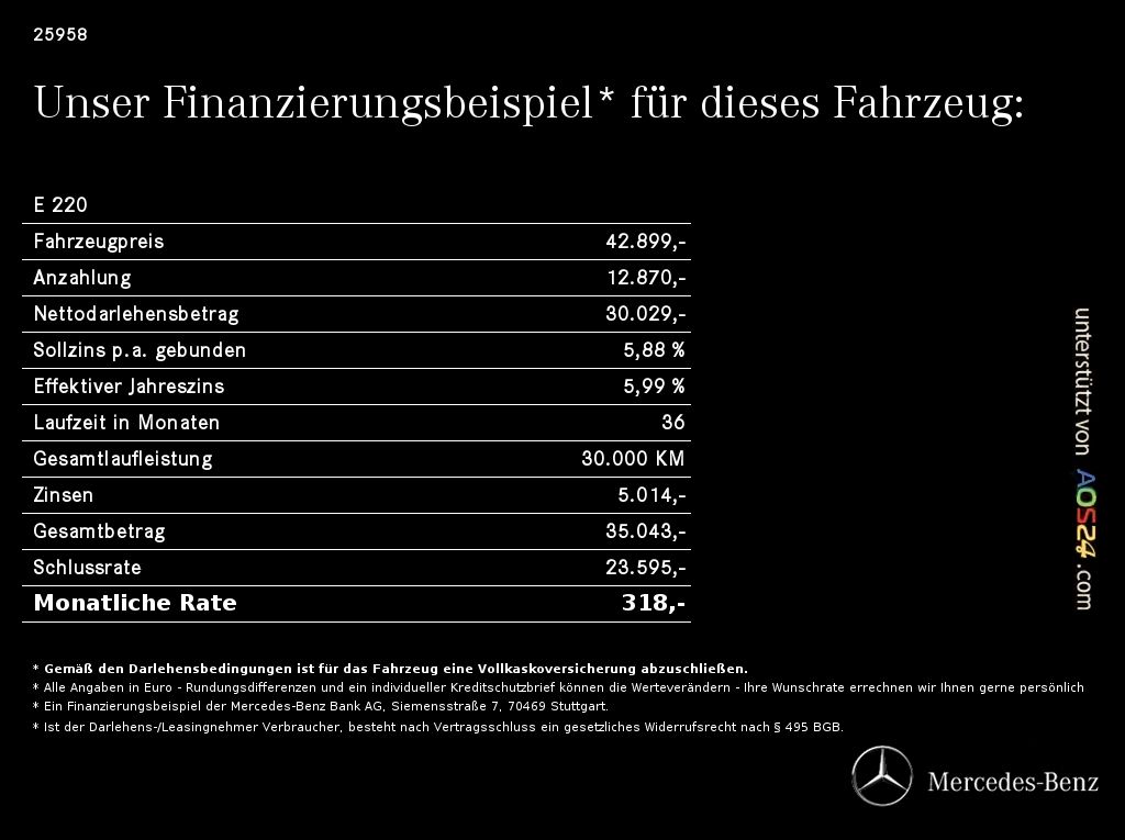 Mercedes-Benz E 220 2025 г. Чёрный, пробег 18734 км