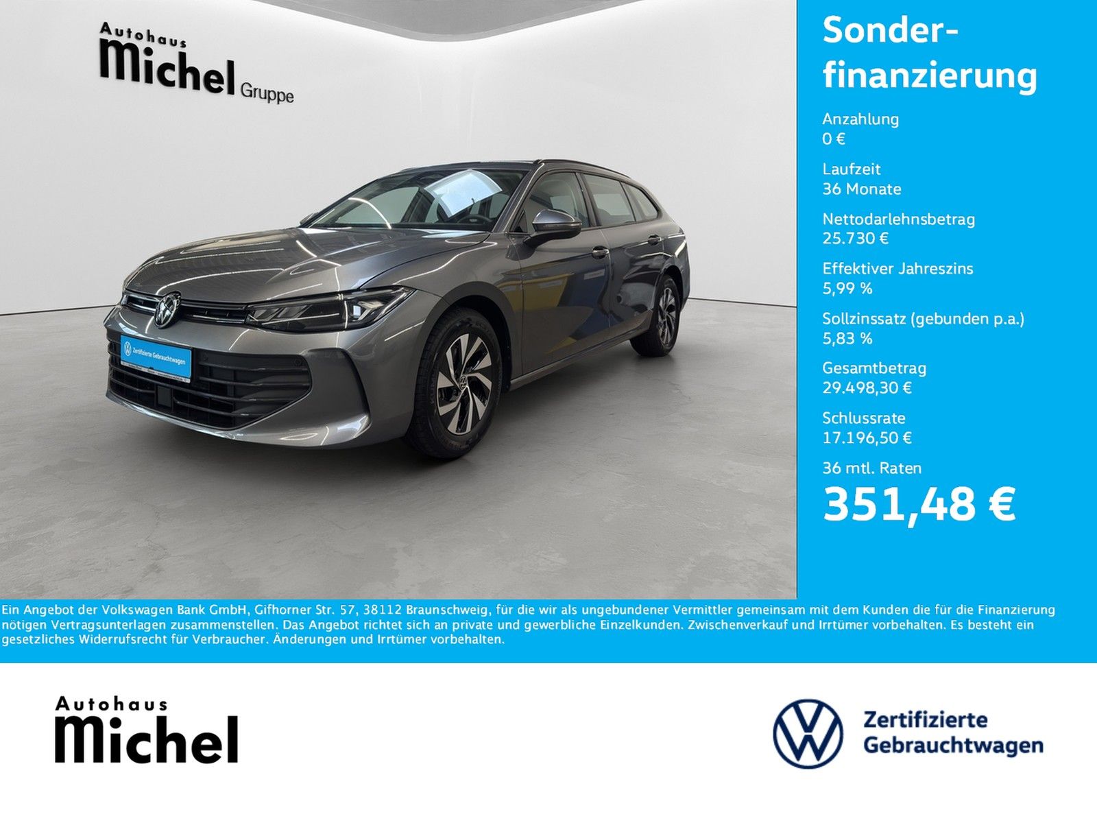Volkswagen PASSAT VARIANT 2025 г. Серый, пробег 46550 км