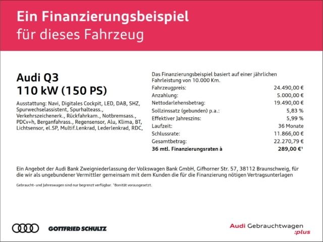 Audi Q3 2023 г. Белый, пробег 44619 км