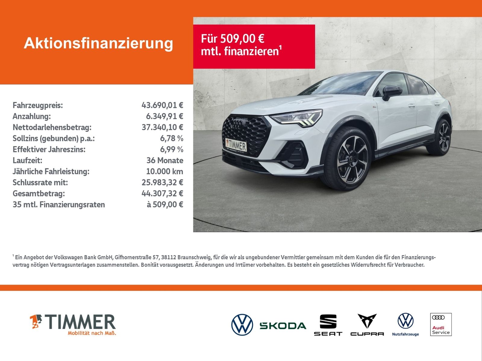 Audi Q3 2025 г. Белый, пробег 39999 км