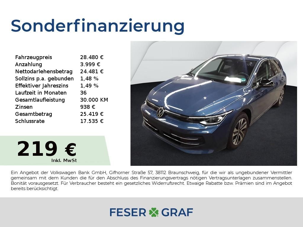 Volkswagen Golf 2026 г. Синий, пробег 28982 км