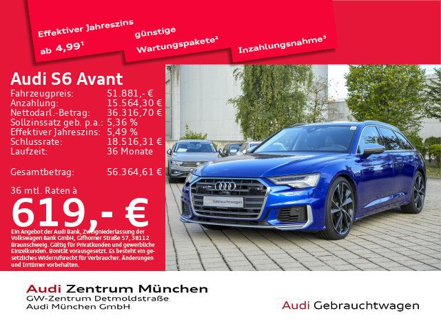 Audi S6 2023 г. Синий, пробег 54360 км