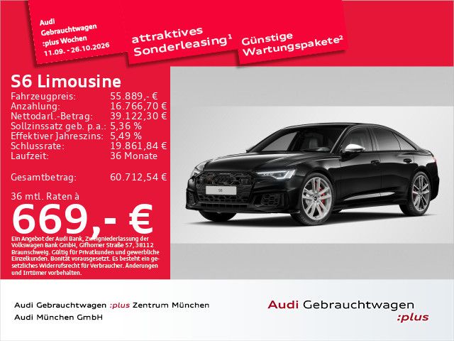 Audi S6 2024 г. Чёрный, пробег 40687 км