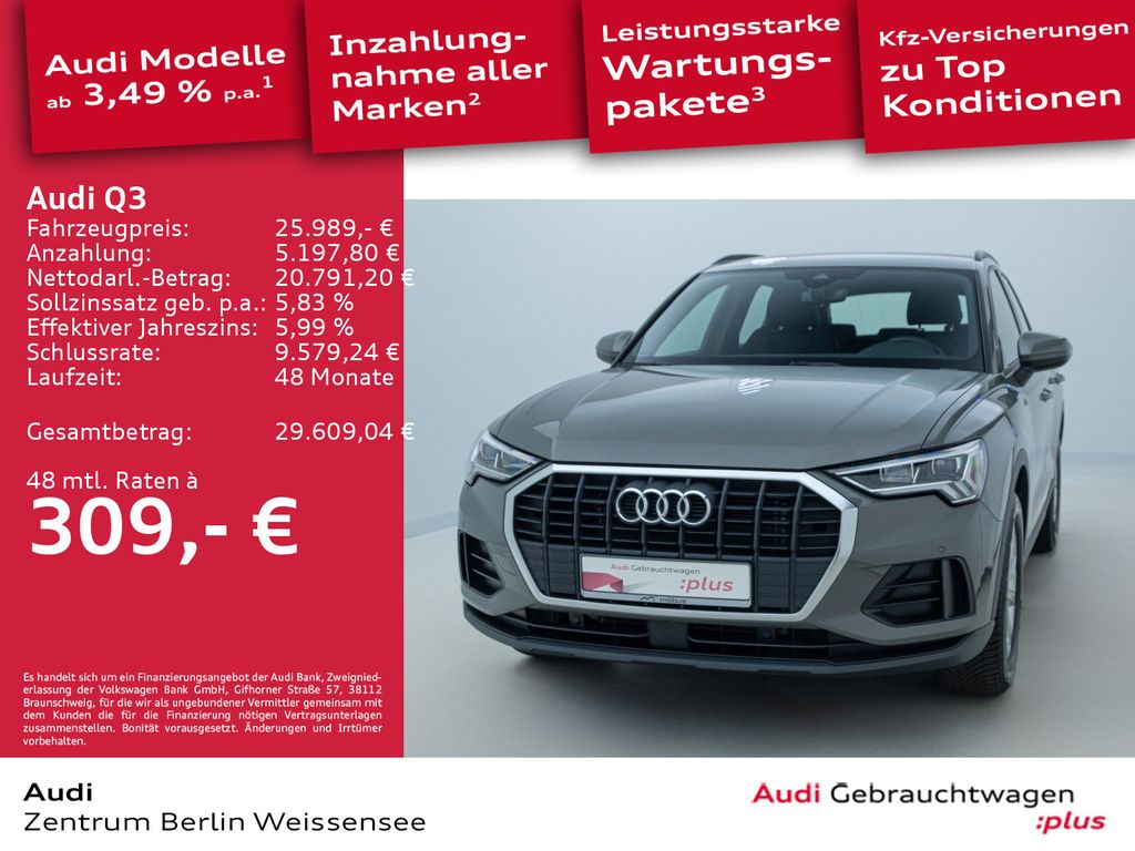 Audi Q3 2022 г. Серый, пробег 54365 км