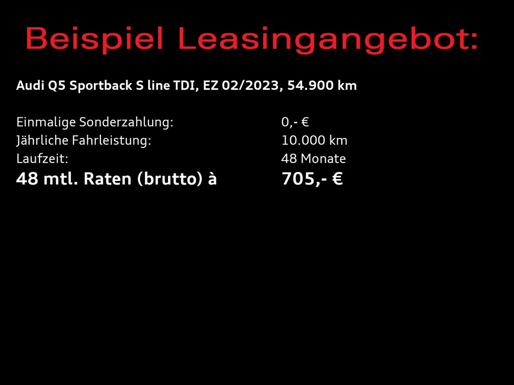 Audi Q5 2023 г. Чёрный, пробег 54900 км