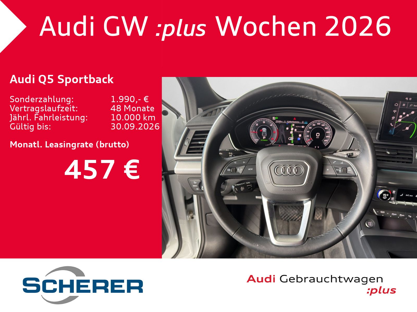 Audi Q5 2025 г. Белый, пробег 23221 км