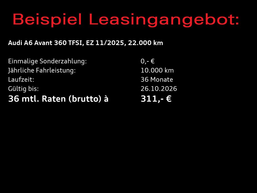 Audi A6 2025 г. Чёрный, пробег 22000 км