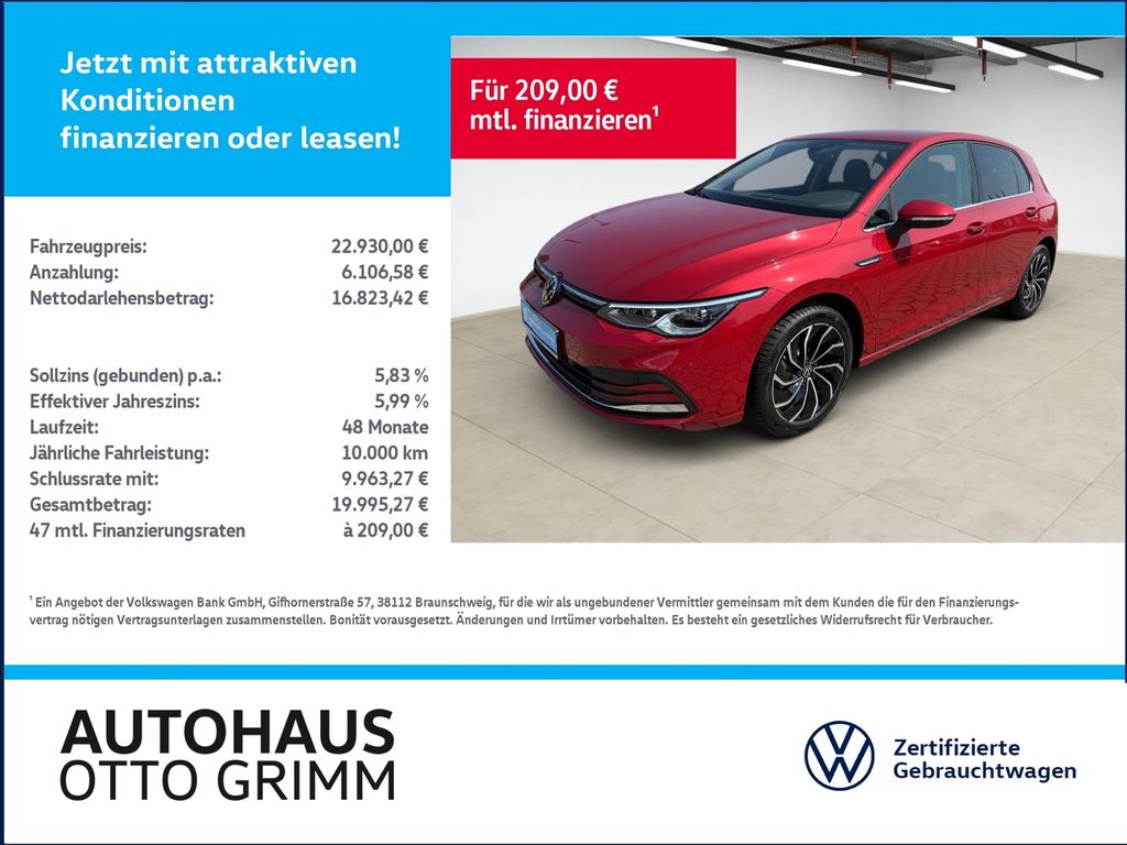 Volkswagen Golf 2022 г. Красный, пробег 15525 км