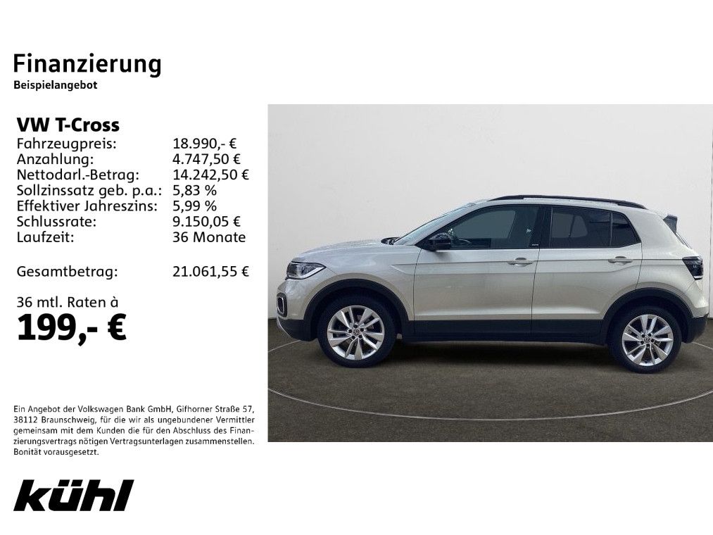 Volkswagen T-Cross 2023 г. Серебристый, пробег 50284 км