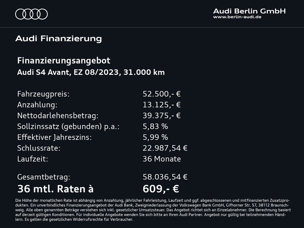 Audi S4 2023 г. Чёрный, пробег 31000 км