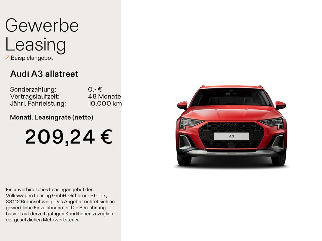 Audi A3 2025 г. Красный, пробег 11557 км