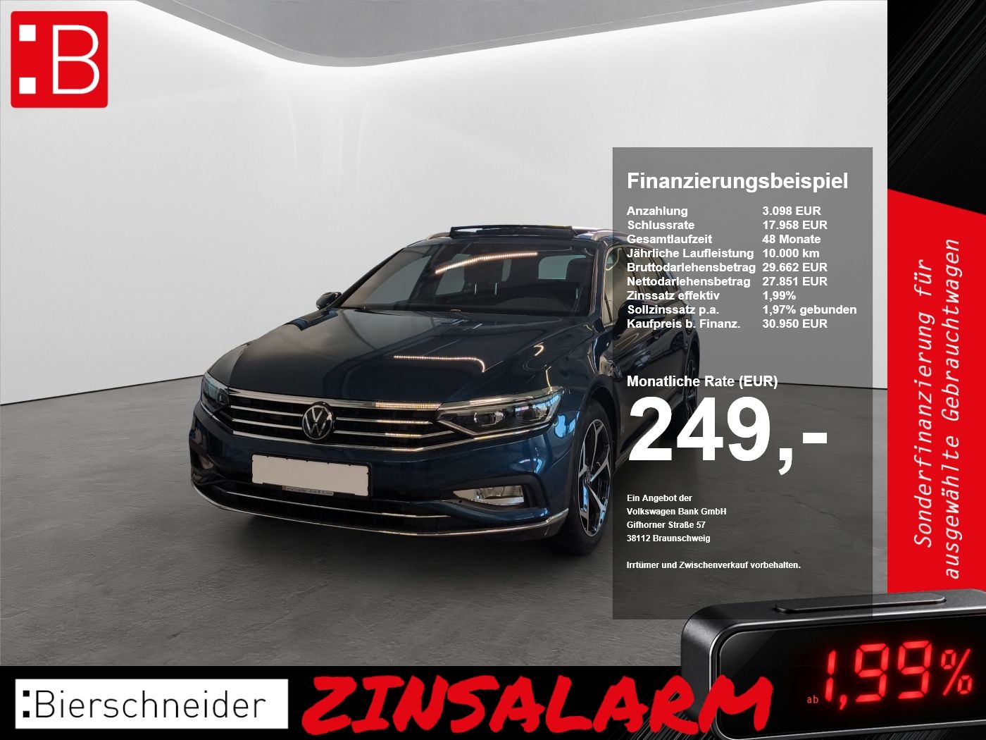 Volkswagen PASSAT VARIANT 2023 г. Синий, пробег 29377 км
