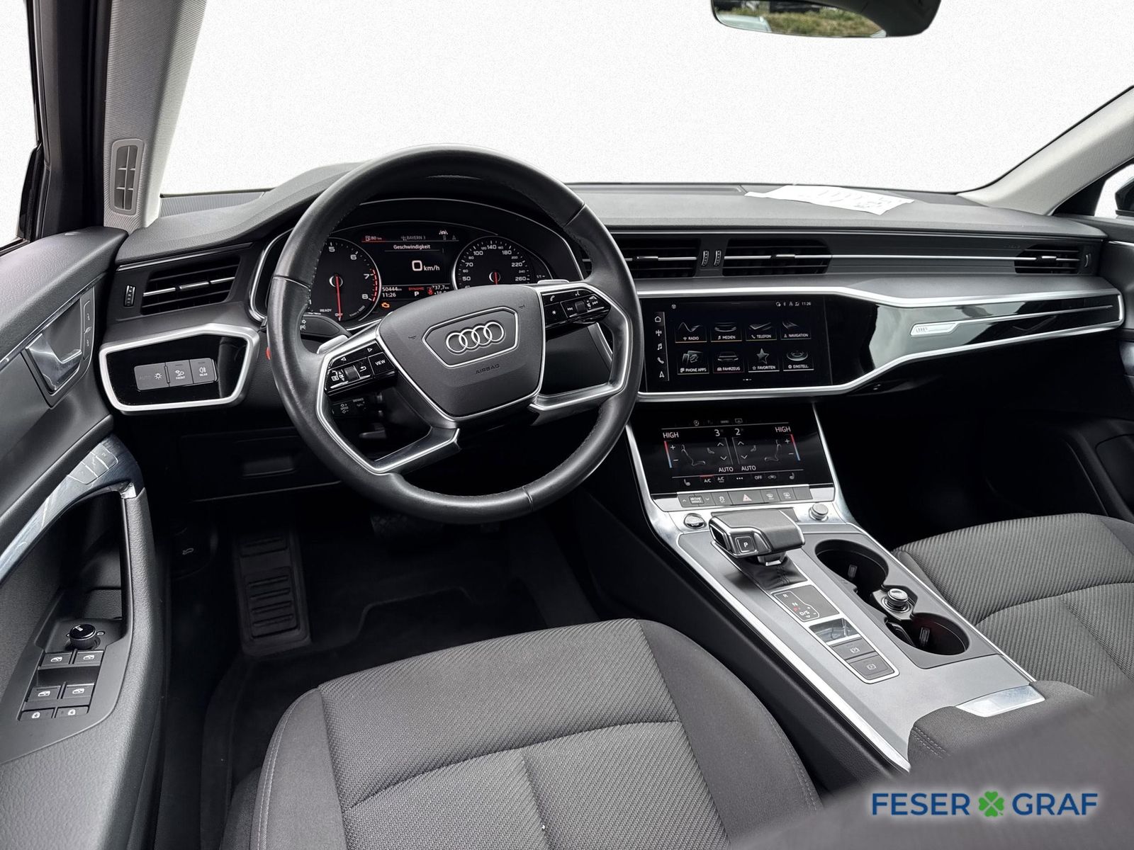 Audi A6 2023 г. Чёрный, пробег 50490 км