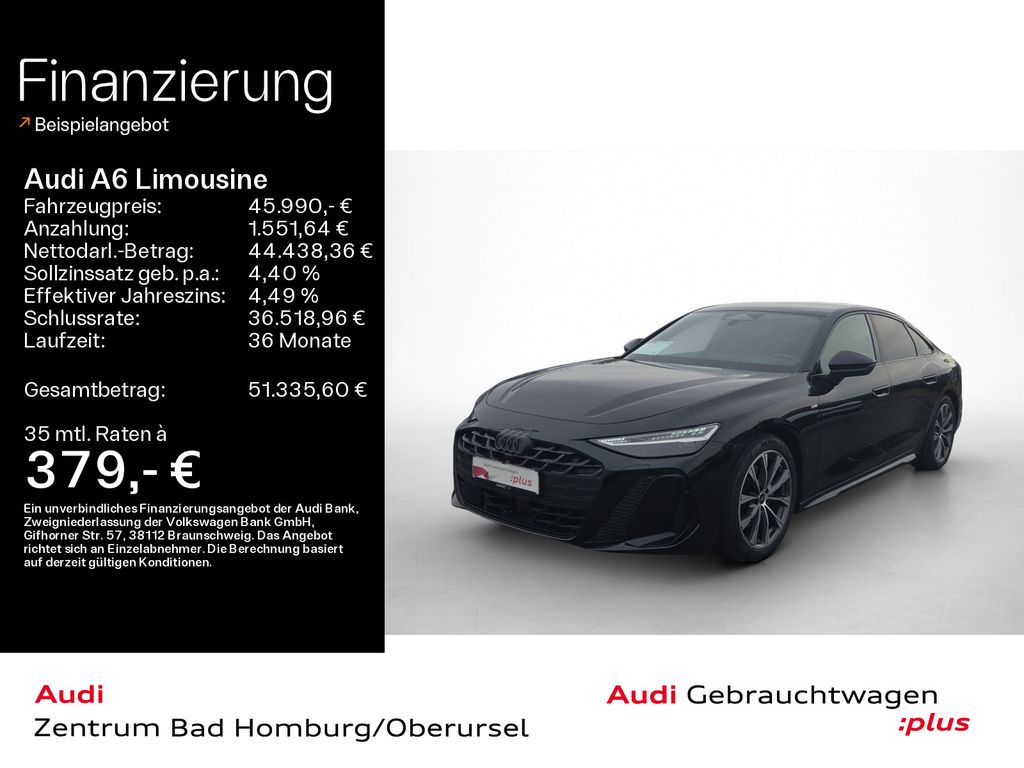 Audi A6 2026 г. Чёрный, пробег 28957 км