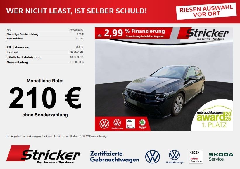 Volkswagen Golf 2024 г. Чёрный, пробег 43196 км